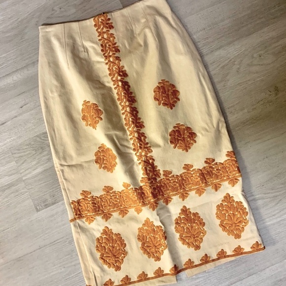 Anthropologie Embroidered Pencil Skirt. - Picture 5 of 9